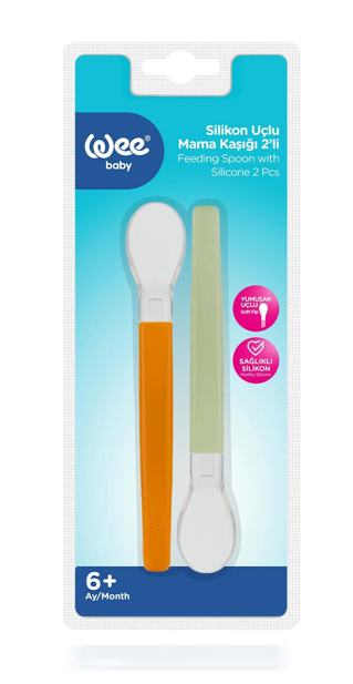 WEE BABY (122) 2-PACK SILICONE BABY SPOONS*6