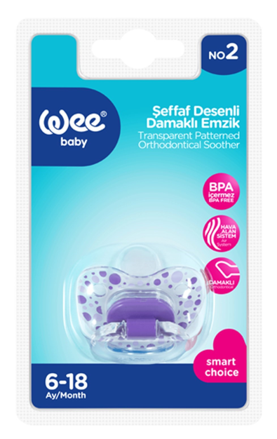 WEE BABY (837) TRANSPARENT PATTERNED PACIFIER NO:2*6