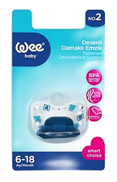 WEE BABY (834) PATTERNED PACIFIER WITH ODORR SHAPE NO:2*6