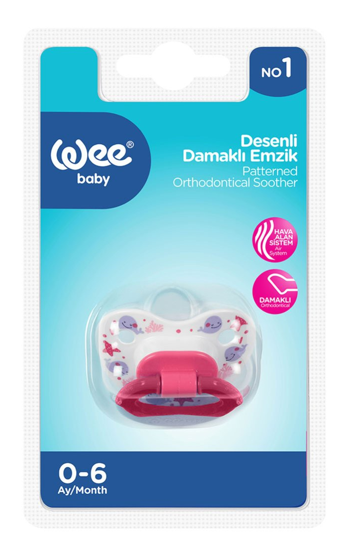 WEE BABY (833) PATTERNED PACIFIER WITH ORODD SHAPE NO:1*6