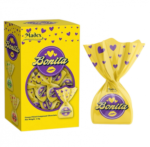 MADEX 2 KG BONITA SINGLE CREAMY FILLING COCOA CHOCOLATE (PURPLE)*6