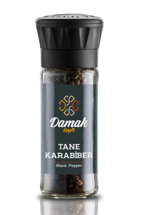 DAMAK WHOLE BLACK PEPPER 50 GR GRINDING GLASS*6