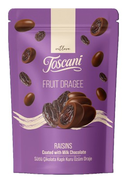 TOSCANI DRAGEE 80 GR GRAPE AND MILK CHOCOLATE*12