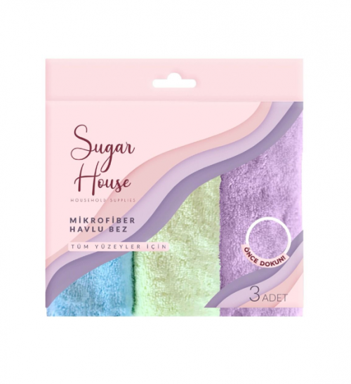 SUGAR HOUSE MICROFIBER TOWEL 3 PCS *48