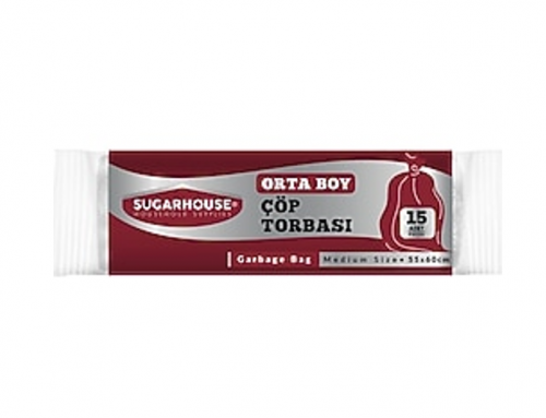 SUGAR HOUSE GARBAGE BAGS, 15-PACK, MEDIUM*50