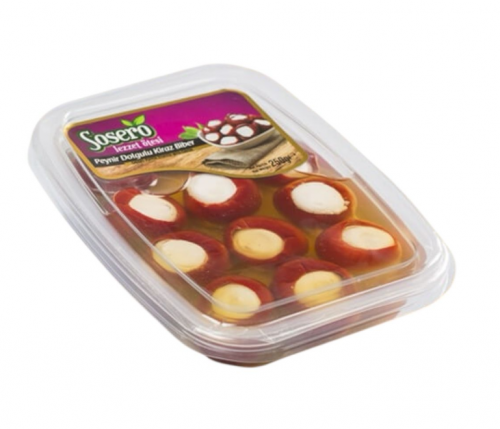 SOSERO CHERRY PEPPER FILLED WITH CHEESE 250 GR VACUUM-PACKED*12