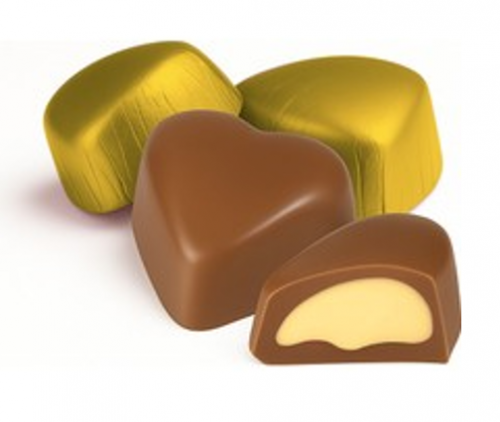 MILAT (5022) HEART-SHAPED LEMON FRUIT-FILLED MILK CHOCOLATE. 1 KG * 5
