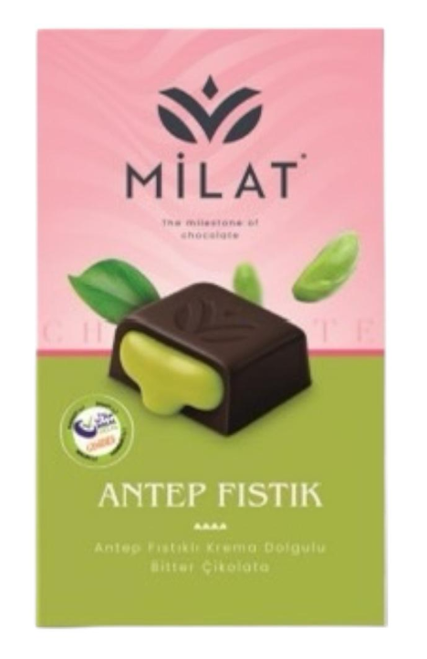 MILAT (1604) BITTER ANTEP CHOCOLATE WITH PISTACHIO FILLING 60 GR*12