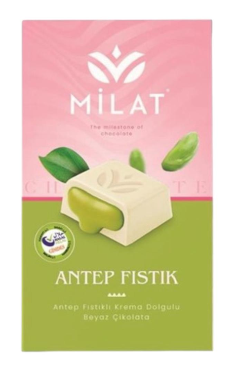 MILAT (1606) IVORY CHOCOLATE WITH PISTACHIO FILLING 60 GR*12