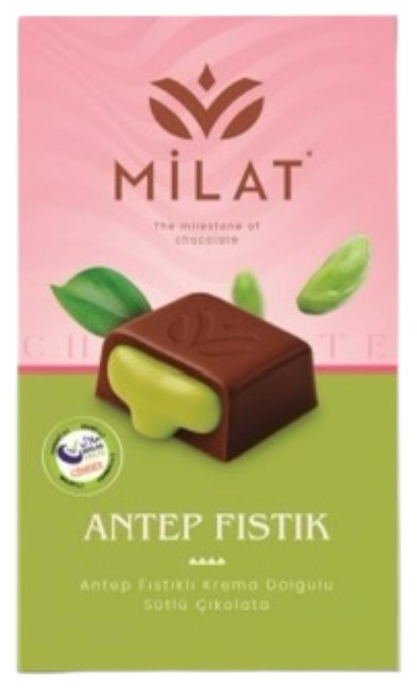 MILAT (1607) PISTACHIO-FILLED MILK CHOCOLATE 60 GR*12