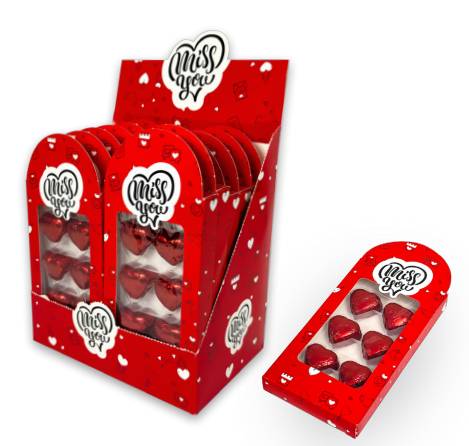 MILAT (1670) MISS YOU 6-PIECE HEART CHOCOLATE 60 GR*12