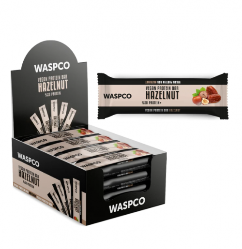 WASPCO 40 GR VEGAN PROTEIN HAZELNUT BAR*16