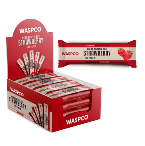 WASPCO 40 GR VEGAN PROTEIN STRAWBERRY BAR*16