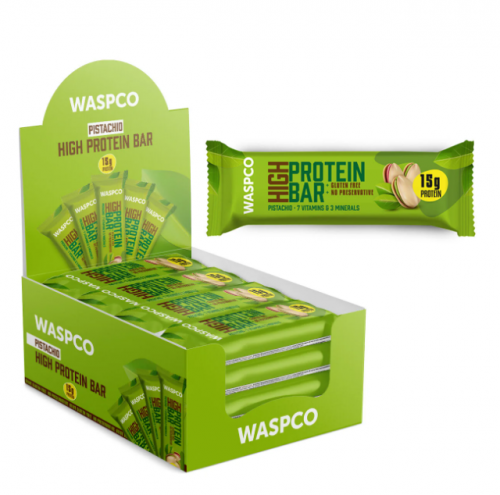 WASPCO 50 GR HIGH PROTEIN PISTACHIO BAR*30