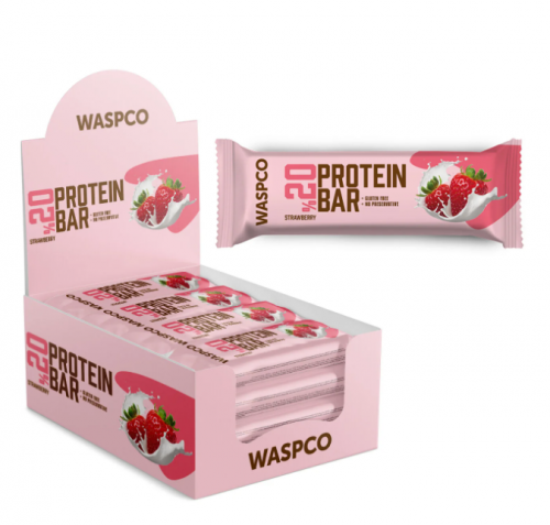WASPCO 40 GR PROTEIN STRAWBERRY FLAVORED BAR*16