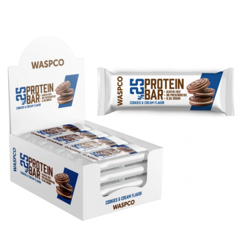 WASPCO 36 GR CHOCOLATE-COATED PROTEIN BISCUIT FLAVOR BAR*12