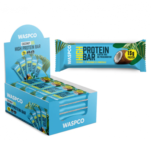 WASPCO 50 GR HIGH PROTEIN COCONUT BAR*30