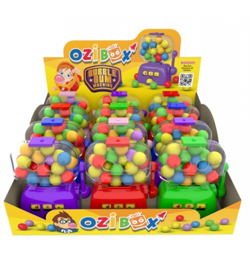 OZIBOX SUGAR-FLAVORED 20 GR GUM DISPENSER WITH HANDLE *12