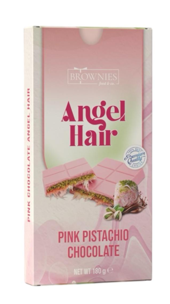 BROWNIES 180 GR ANGEL HAIR PISTACHIO FILLED. PINK. CHOCOLATE.*10