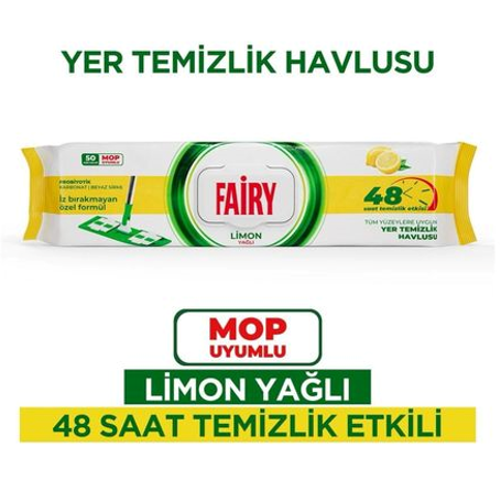 FAIRY 50-PACK FLOOR CLEANING TOWEL MOP LEMON*6