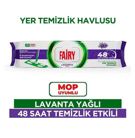 FAIRY 50-PACK FLOOR CLEANING TOWEL MOP LAVENDER*6