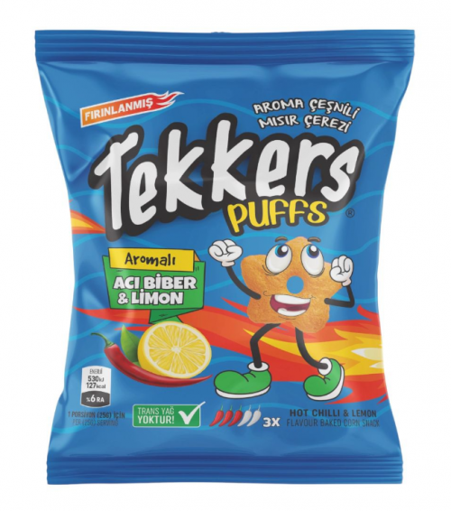 TEKKERS PUFFS 18 GR ACI BİBER & LİMON CİPS*60