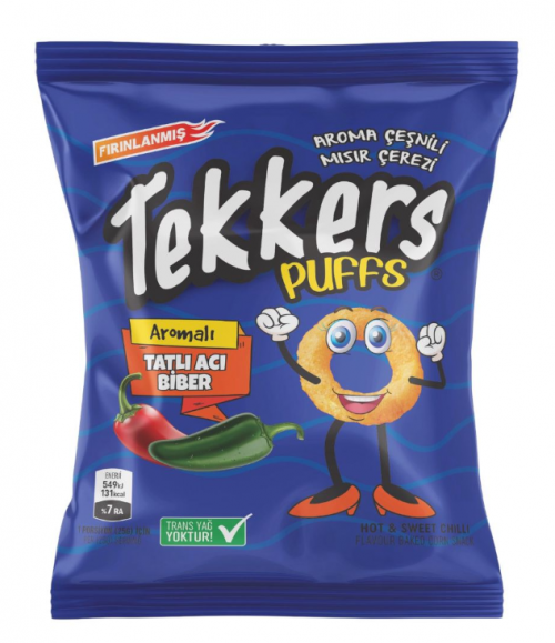 TEKKERS PUFFS 14 GR TATLI ACI BİBER CİPS*80