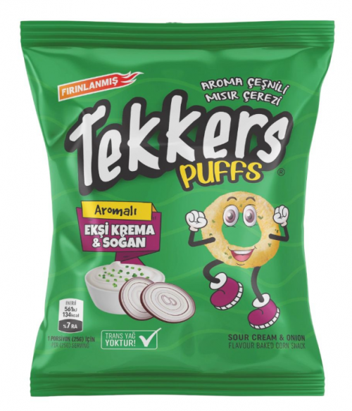 TEKKERS PUFFS 18 GR EKŞİ KREM.SOĞANLI CİPS*60
