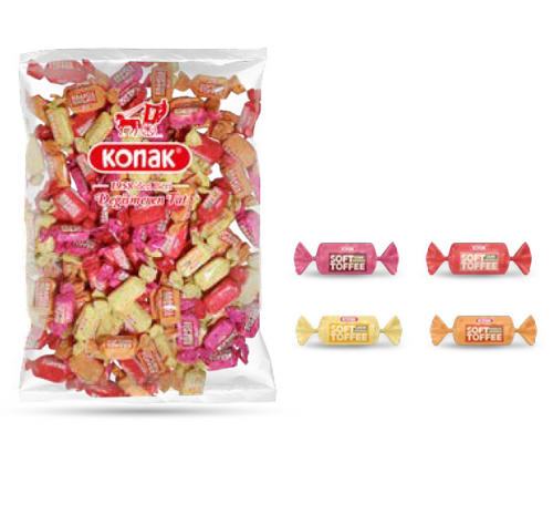 KONAK SOFT MEYVE AROMALI KARIŞIK TOFFEE 1 KG*5