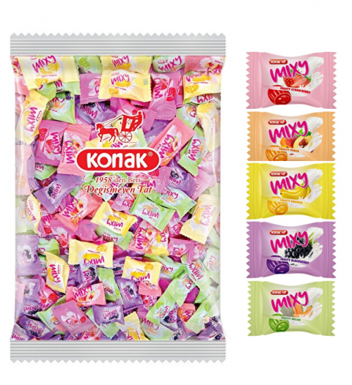 KONAK MİXY SÜTLÜ MEYVE DOL.ŞEKER 1 KG*5