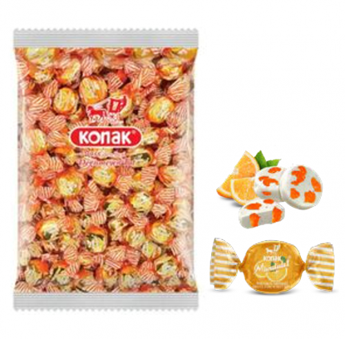 KONAK MANDULET PORTAKAL PARÇACIKLI ŞEKER 1 KG*5