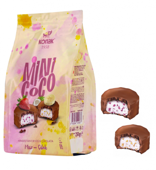 KONAK MİNİCOCO ÇİK.KAP.MEYVE.HİN.CEV.BAR 250 GR*12