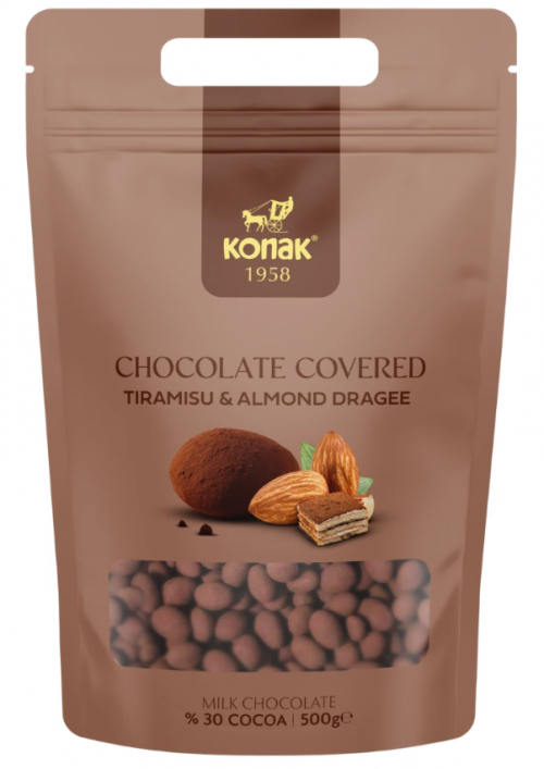 KONAK SÜT.ÇİK.KAP.TİRAMİSU BADEM.DRAJE 500 GR*12