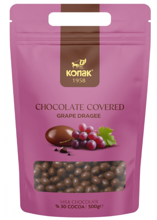 KONAK SÜTLÜ ÇİKOLATA KAPLI ÜZÜM DRAJE 500 GR*12