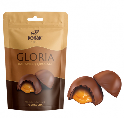 KONAK GLORİA ÇİKOLATA KAP.KARAMEL 80 GR*12