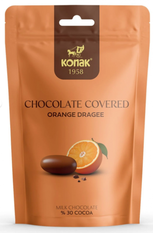 KONAK SÜTLÜ ÇİKOLATA KAPLI PORTAKAL DRAJE 85 GR*12