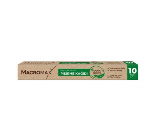 MACROMAX KESİLMİŞ PİŞİRME KAĞIDI DOĞAL 10 LU*24