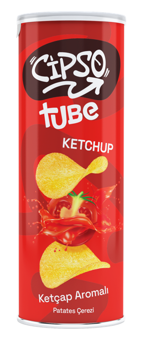 Chips (0650622) Tube 160 gr Ketchup Potato Snack*19