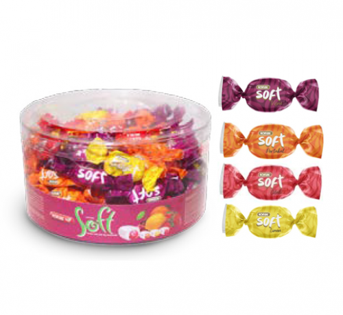 KONAK SOFT FRUIT FILLED MIXED CANDY 350 GR PVC*12