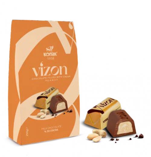 KONAK MINK PEANUT CREAM FILLED MILK CHOCOLATE. 250 GR * 12