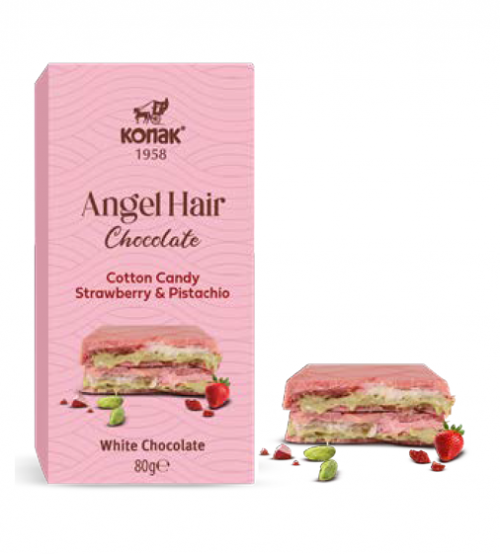 KONAK ANGEL HAIR PISTACHIO CREAM KADAYIF CHOCOLATE. 80 GR * 12