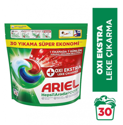 ARIEL PODS CAPSULES OXI 30-PACK WHITE AND COLORED*3