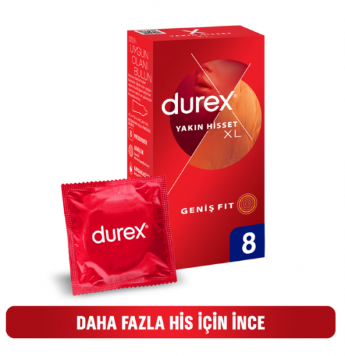DUREX CONDOMS 8 PCS CLOSE FEEL XL *12