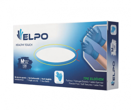 ELPO TPE GLOVES BLUE 100 PCS (M)*20