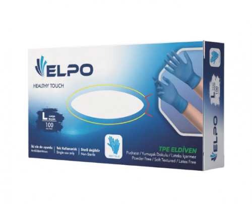 ELPO TPE GLOVES BLUE 100 PCS (L)*20