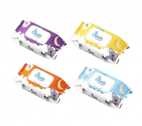 SMILE 120-PACK WET WIPES MIXED*16