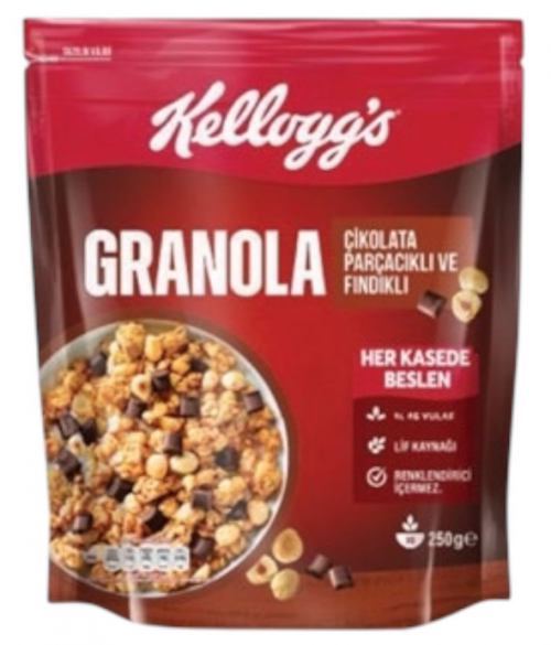 KELLOGS (271456) GRANOLA CHOCOLATE & HAZELNUT 250 GR*6