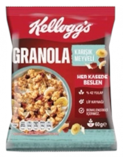 KELLOGGS (274129) GRANOLA MIXED FRUITS60 GR*10