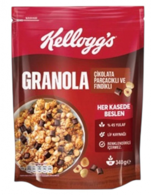 KELLOGGS (271421) GRANOLA CHOCOLATE HAZELNUT 340 GR*10