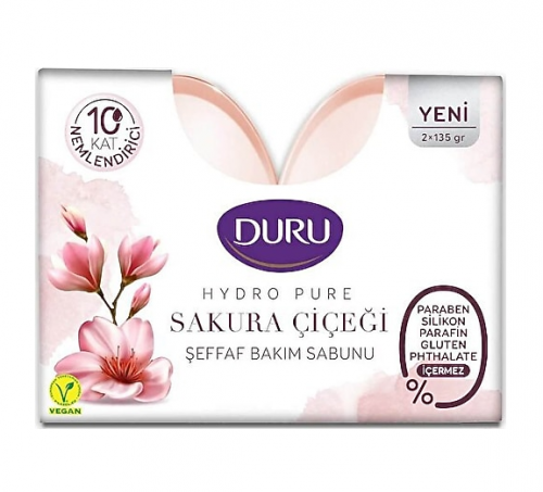 DURU SOAP 2*135 GR HYDRO PURE SAKURA*18